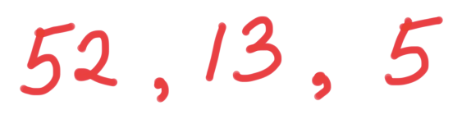 52, 13, 5