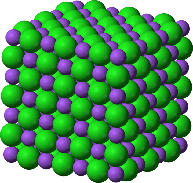 A crystal lattice with alternating atoms