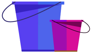 Two buckets.