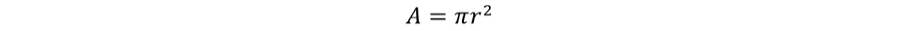 A = pi r^2