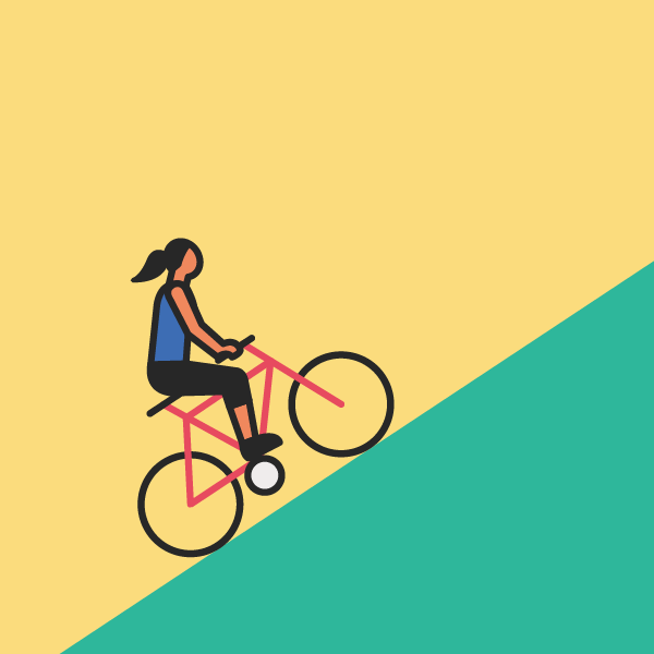 Lady on bicycle.