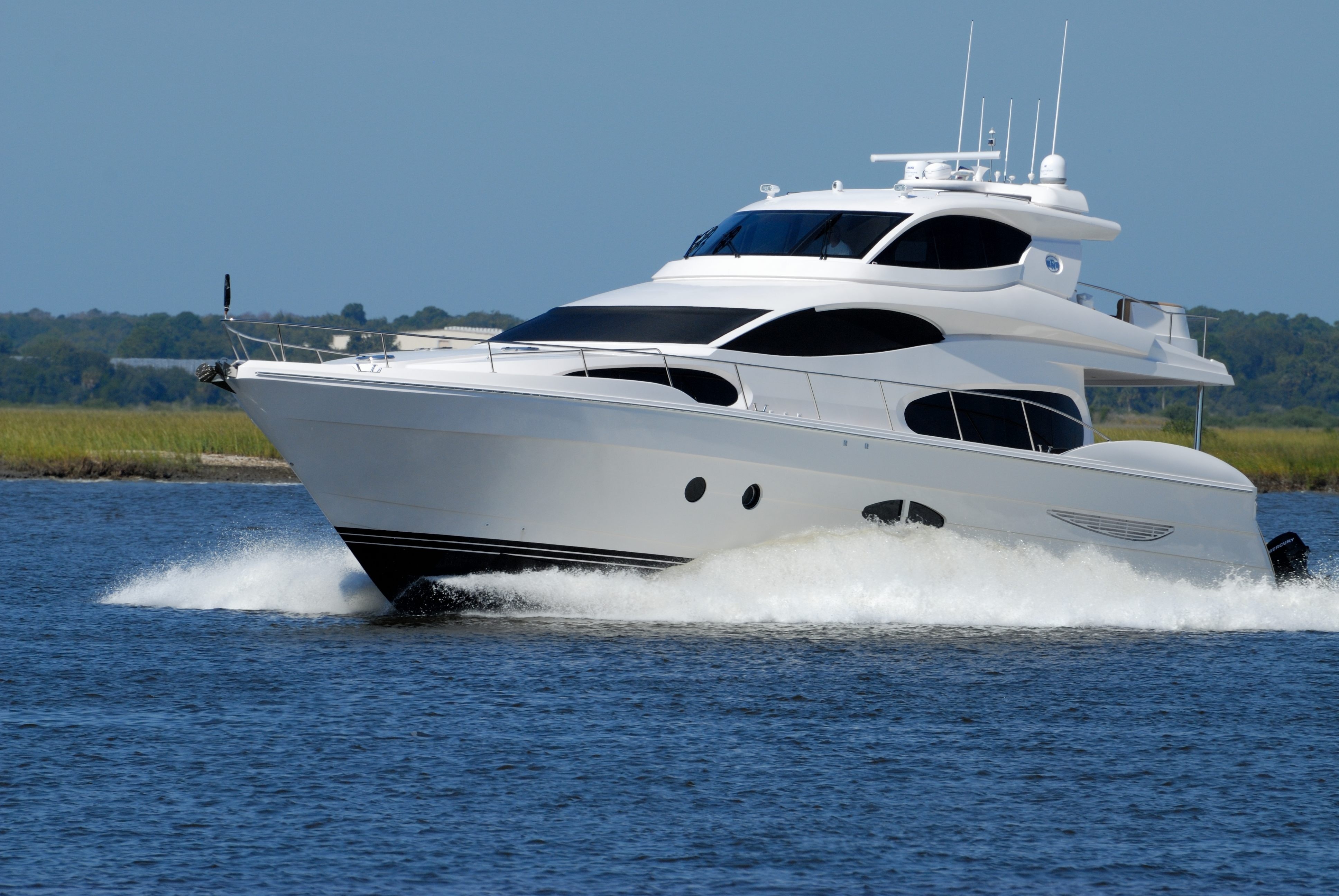 A speeding boat