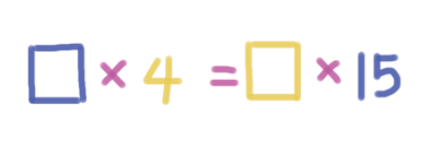 Box x 4 = box x 15