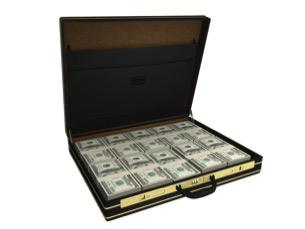 Briefcase full of money.