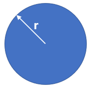 A circle with radius r.