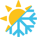 A sun and snowflake