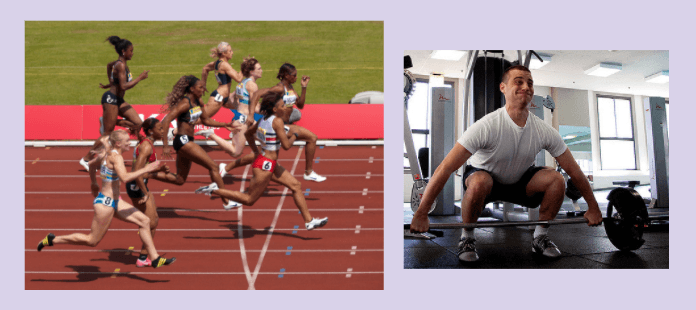 People exercising