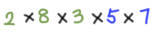 2 x 8 x 3 x 5 x 7
