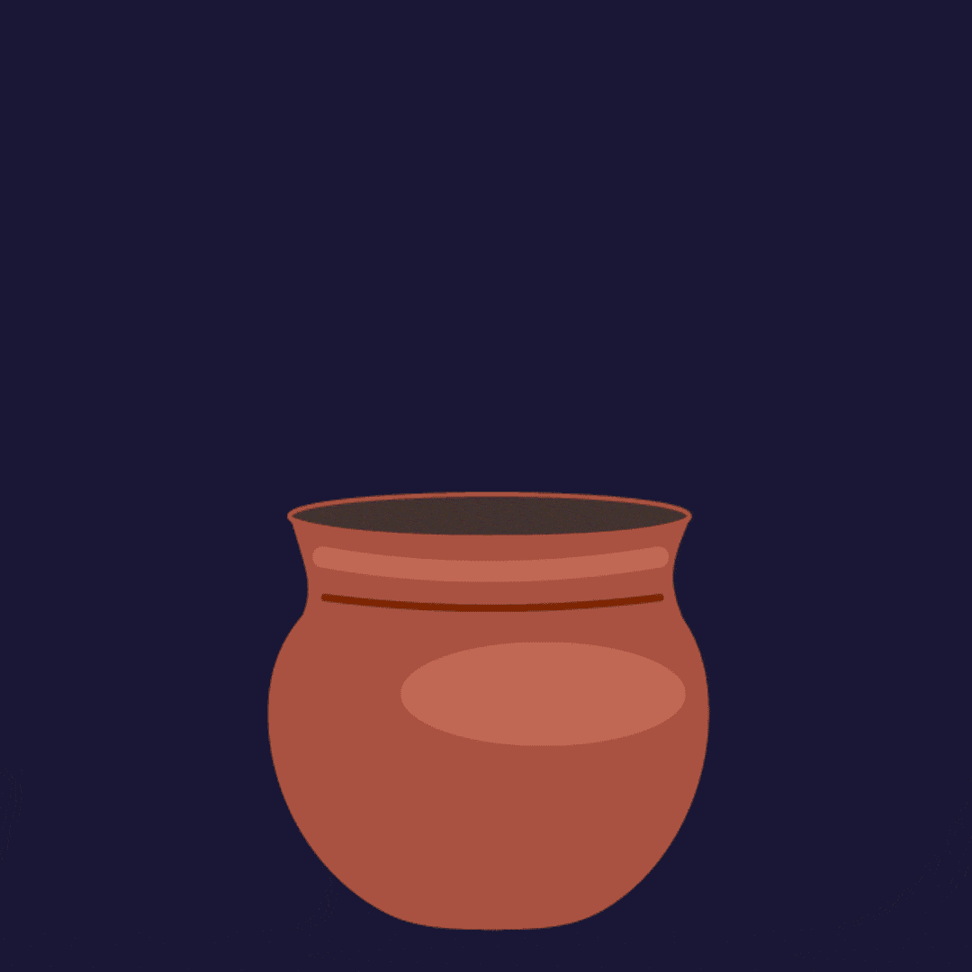 Animation of masks in a jar.