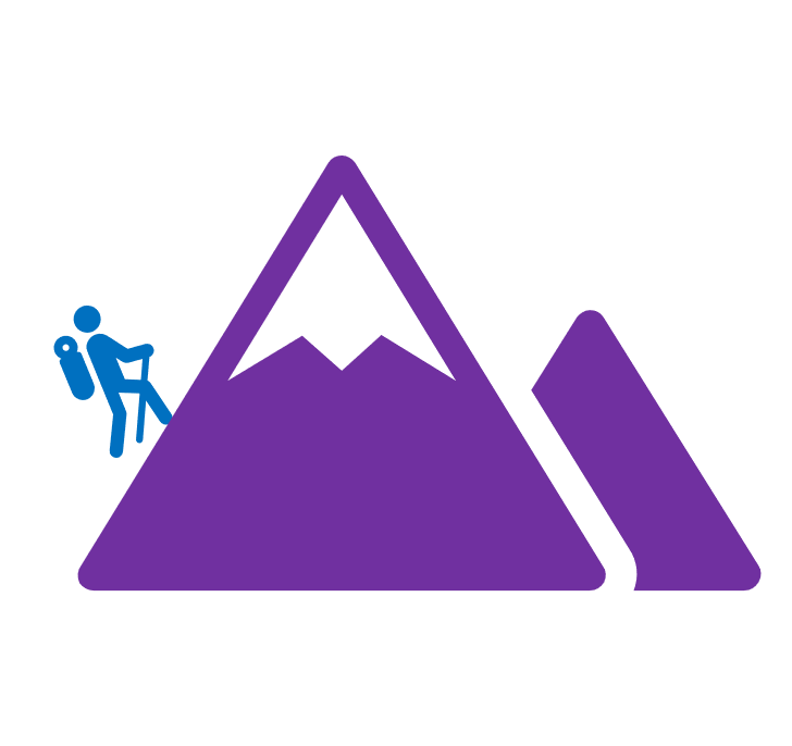 A person climbs a mountain!
