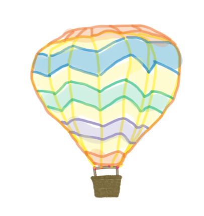 Hot air balloon.