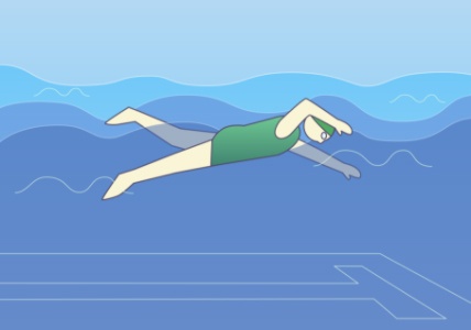 Person swimming.