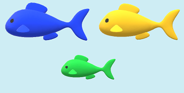 A blue fish and yellow fish have an offspring that's green.