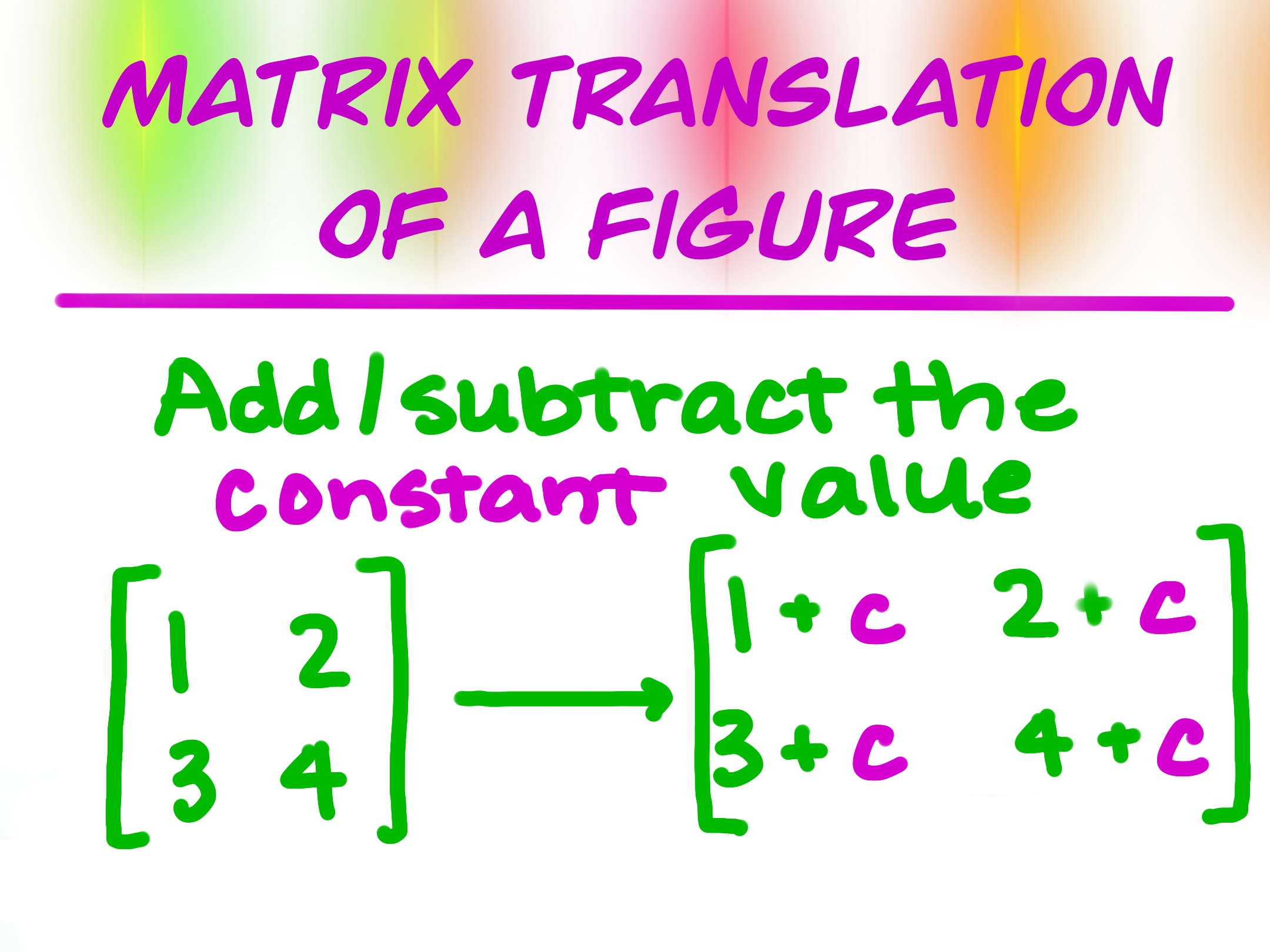 matrix translation of a figure
add/subtract the constant value