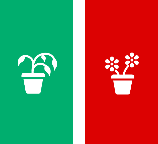 The plant under green light is not growing as well as the plant under red light.