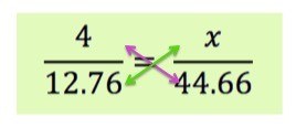 4/12.76 = x/44.66