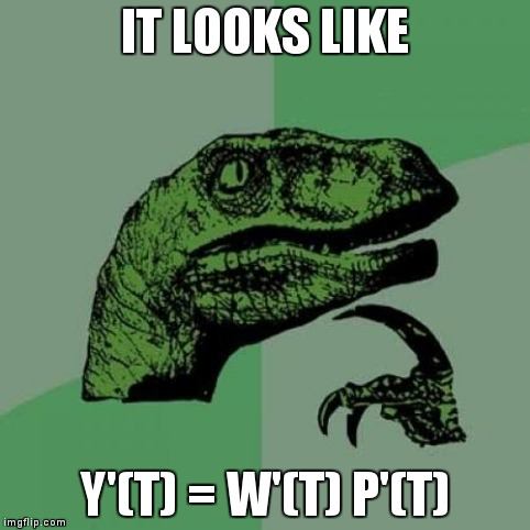 Looks like y'(t) = w'(t) p'(t)