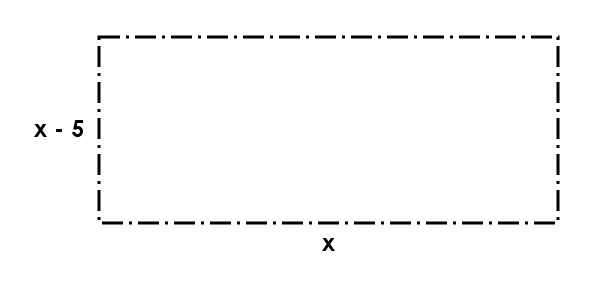 Rectangle with width (x-5) and length x.