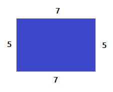A rectangle with sides 5, 7, 5, 7.