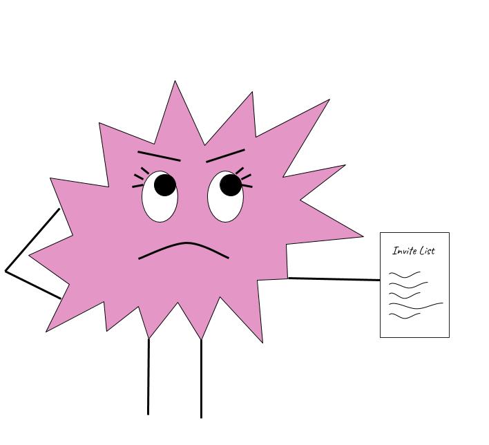 Drawing of a sassy Rubisco enzyme.