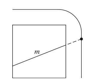 A line m and its point at infinity.  All lines parallel to m intersect at that point at infinity.