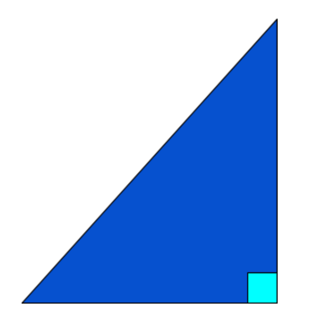 A triangle with a 90 degree angle.