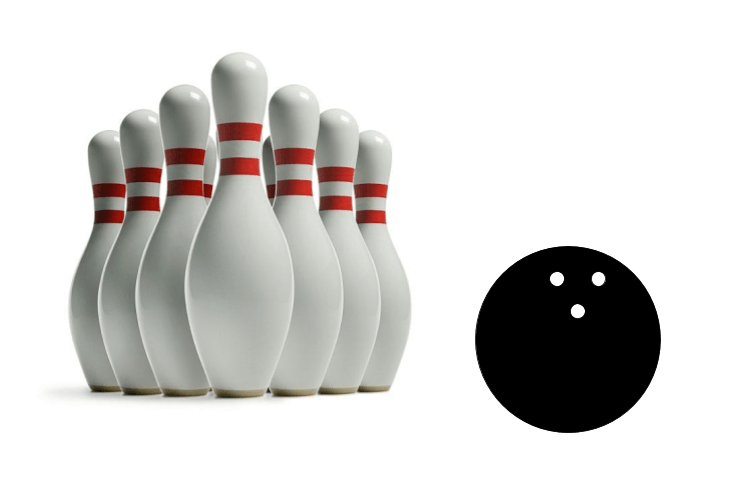 Bowling Pin and Bowling Ball
