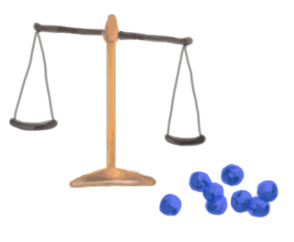 Scale and stones.
