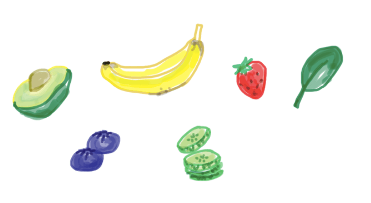 Vegetables and fruits.
