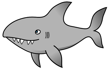 A cartoon shark.