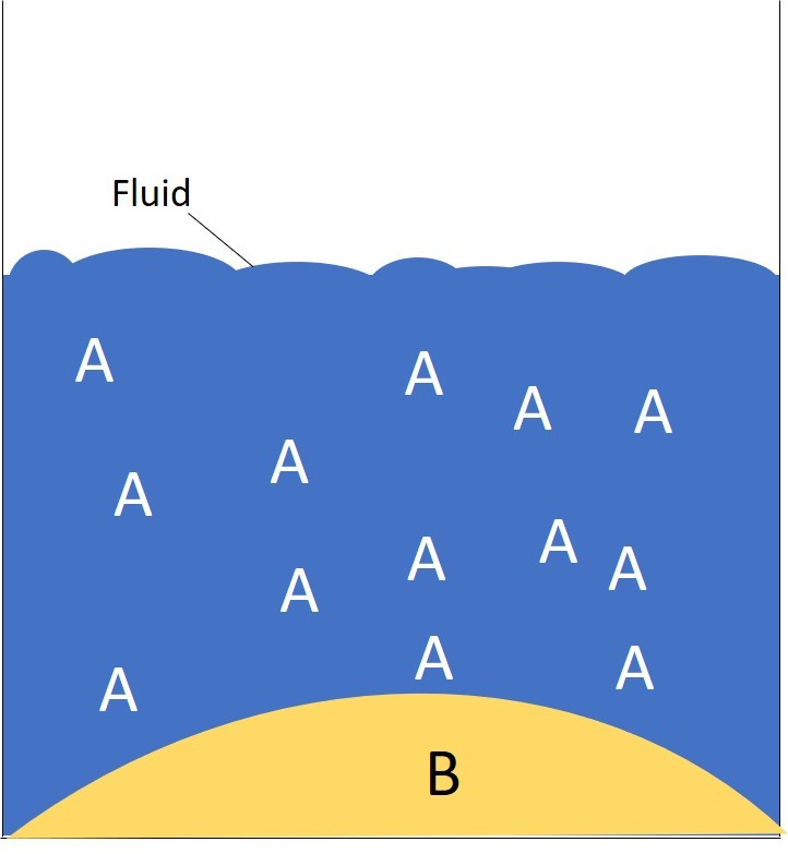 Two substances placed into a fluid.