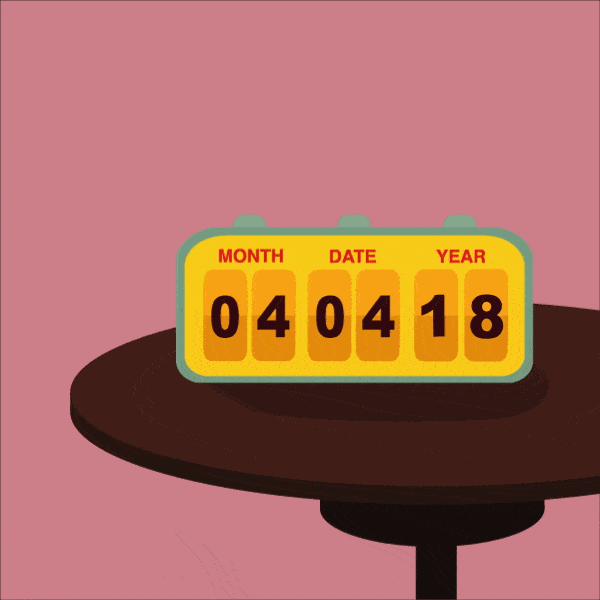 A gif of a calendar who's year is going down.