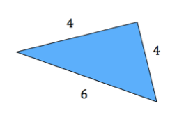 A triangle with sides 4, 4, 6.