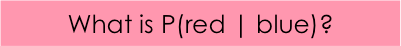 What is P(red | blue)?