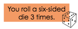 Suppose you roll a six-sided die 3 times