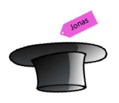 A picture of a name being drawn out of a top hat. Random sampling is most easily compared to a name being drawn out as a hat as each person in the group has an equal chance of being chosen.