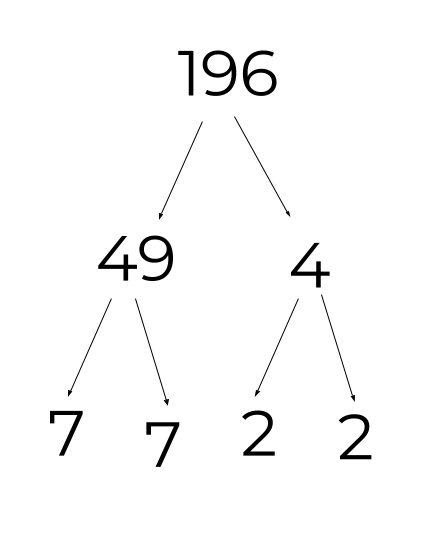 Prime factorization of 196