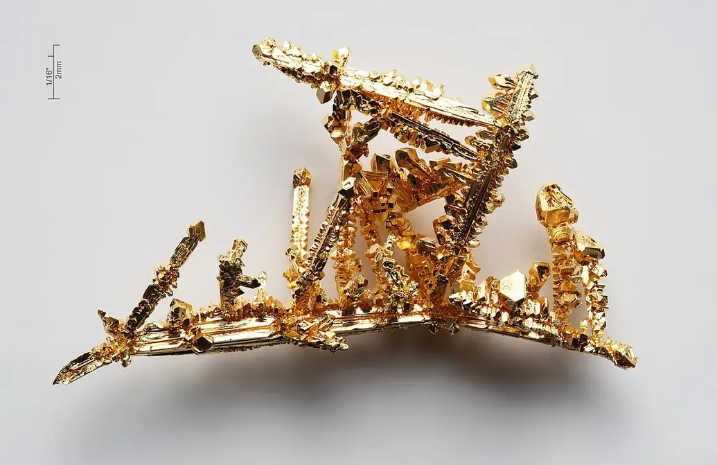Photograph of crystallized gold.