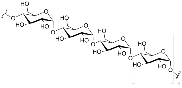 The chemical structure of cellulose is shown.