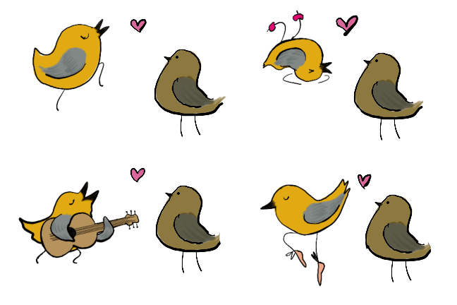 This image helps illustrate behavioral isolation. In this image, each female bird has now paired with the male bird whose dance they like the best.