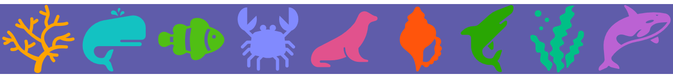 Biotic factors in ocean ecosystems include corals, whales, fish, crabs, seals, sharks, and mollusks.