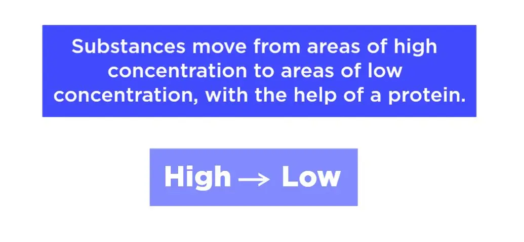 Substances diffuse from high concentration to low concentration.