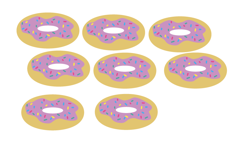 8 donuts.