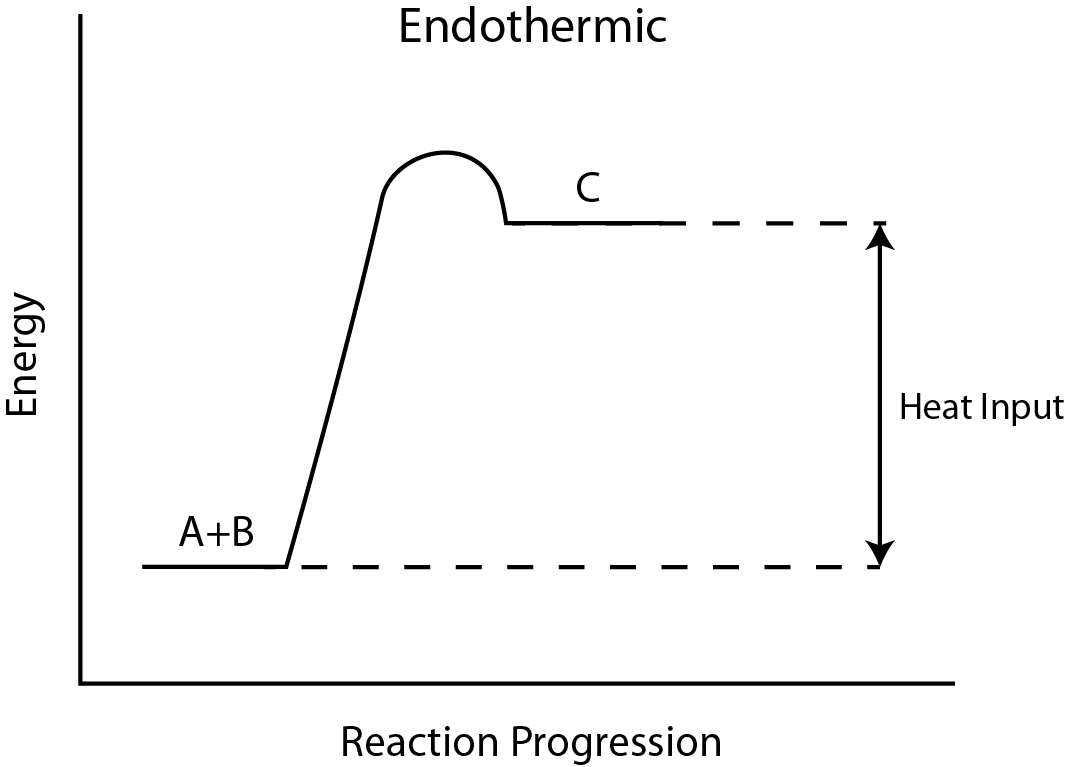 A graph showing an endothermic reaction
