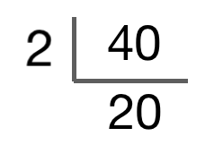 Image of upside down division of 40 / 2