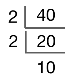 Image of upside down division of 40 / 2 / 2