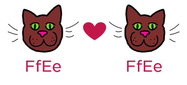 Two identically heterozygous cats 