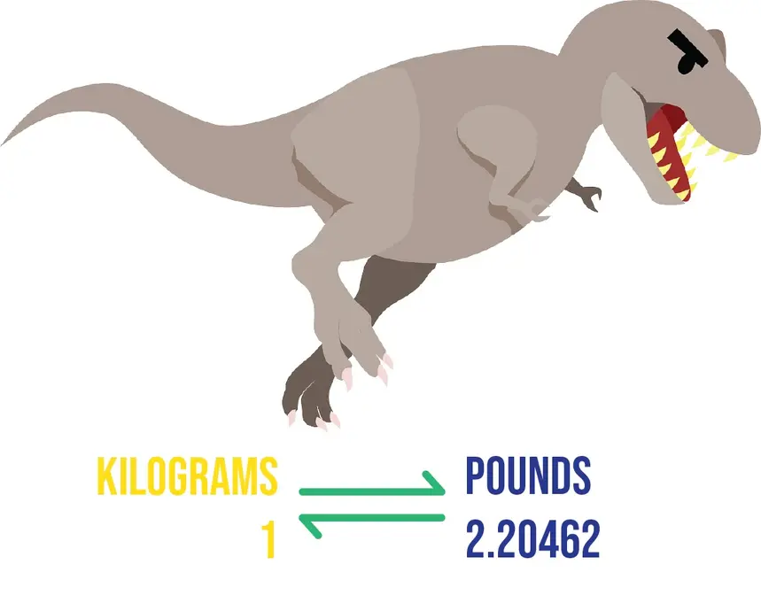 1 kilogram = 2.2 pounds