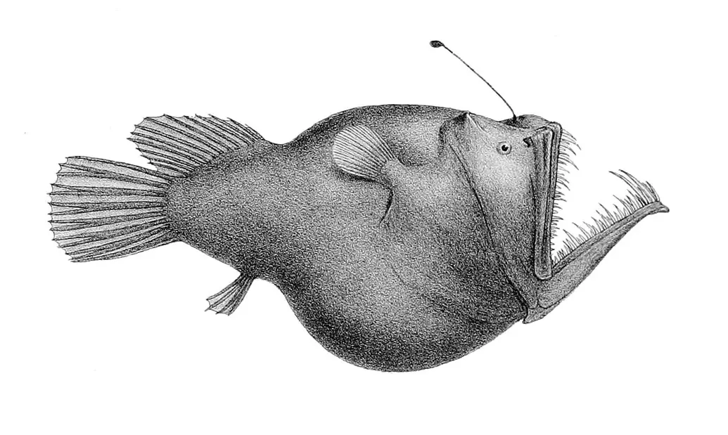 Drawing of an anglerfish