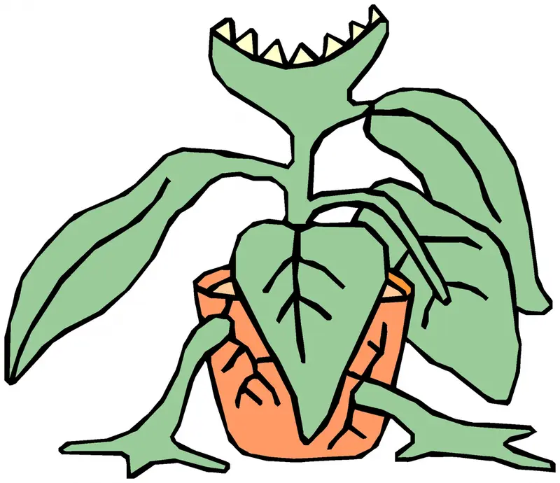 Image of a cartoon plant with sharp teeth